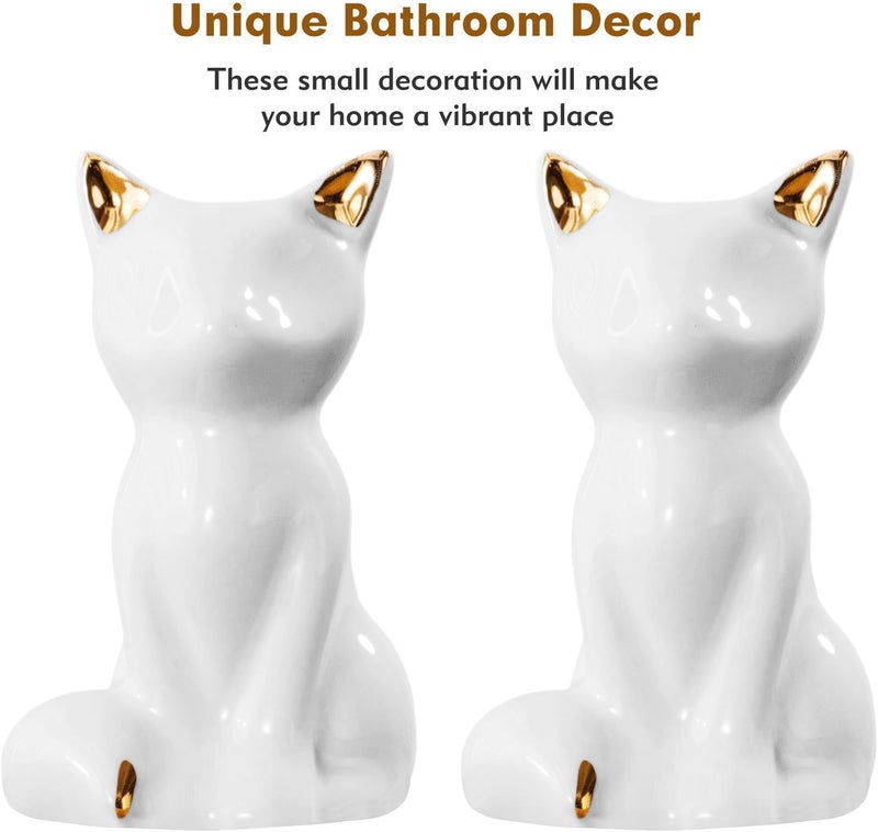 Lorzot 2 Pack Toilet Bolt Covers, Ceramic Toilet Bolt Caps Lovely Cate Toilet Screw Cover Caps, Fashion Toilet Decorative Avoid Rusting of Bolts - Image 3
