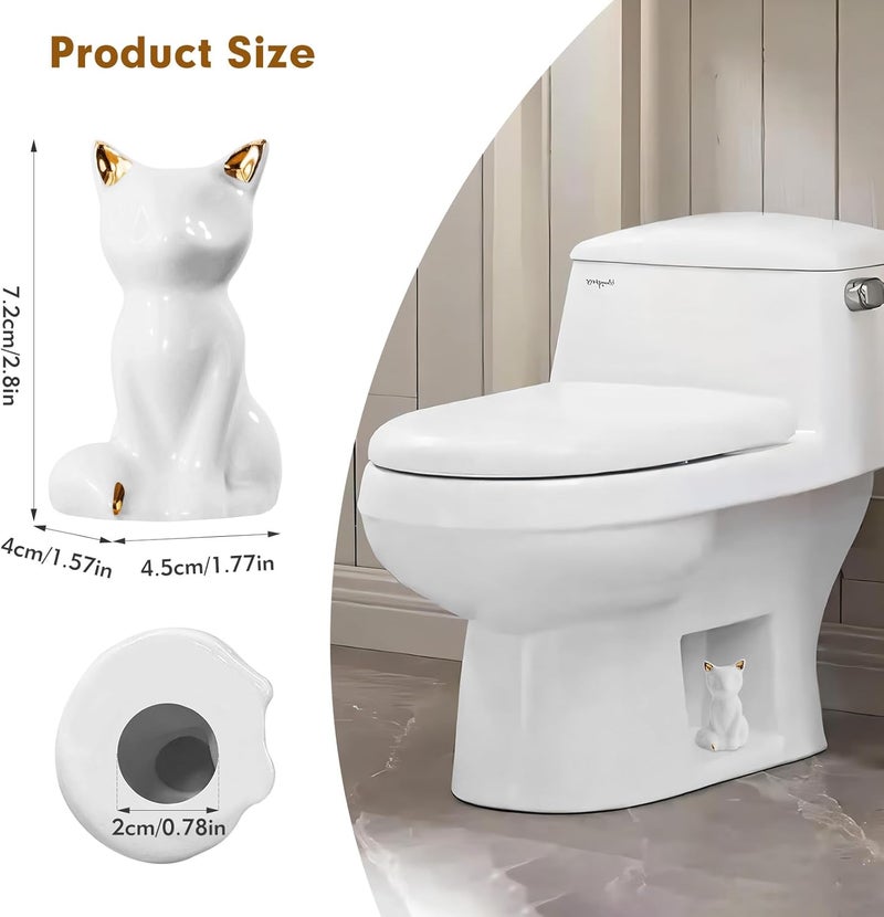 Lorzot 2 Pack Toilet Bolt Covers, Ceramic Toilet Bolt Caps Lovely Cate Toilet Screw Cover Caps, Fashion Toilet Decorative Avoid Rusting of Bolts - Image 2