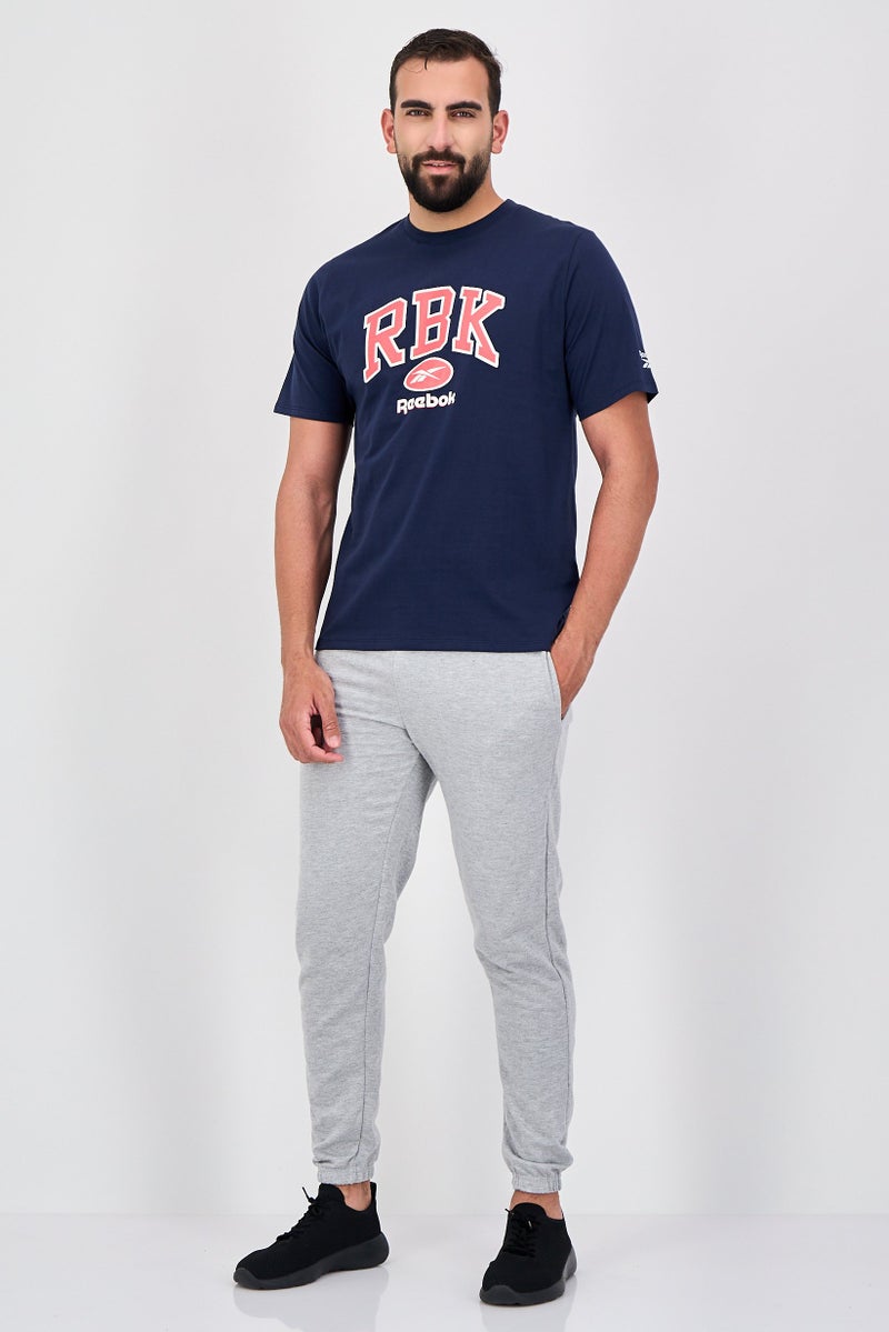 Reebok Men Sportswear Fit Short Sleeve Outdoor T-Shirt, Navy - Image 4