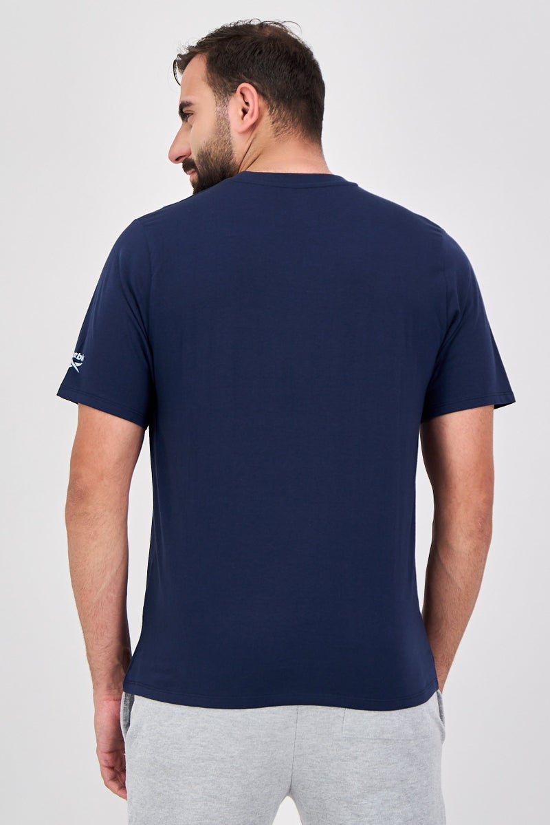Reebok Men Sportswear Fit Short Sleeve Outdoor T-Shirt, Navy - Image 3