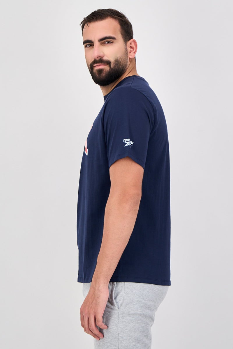 Reebok Men Sportswear Fit Short Sleeve Outdoor T-Shirt, Navy - Image 2