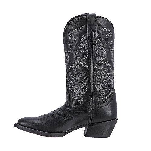Laredo Womens Maddie Embroidered Round Toe Pull On Casual Boots Mid Calf Low Heel 1-2" - Black - Size 7 W - Image 4