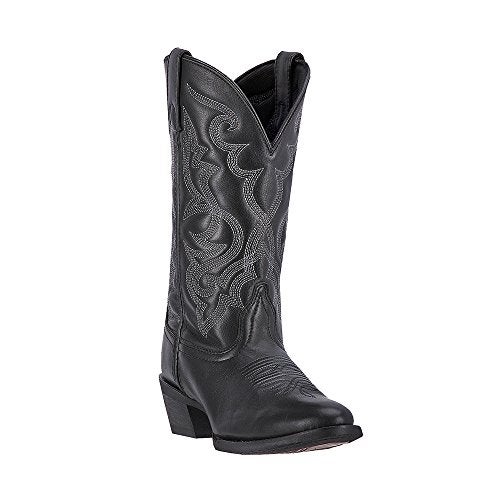 Laredo Womens Maddie Embroidered Round Toe Pull On Casual Boots Mid Calf Low Heel 1-2" - Black - Size 7 W - Image 2
