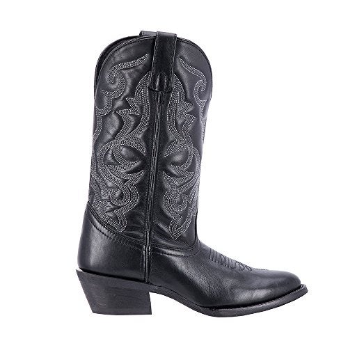Laredo Womens Maddie Embroidered Round Toe Pull On Casual Boots Mid Calf Low Heel 1-2" - Black - Size 7 W - Image 1