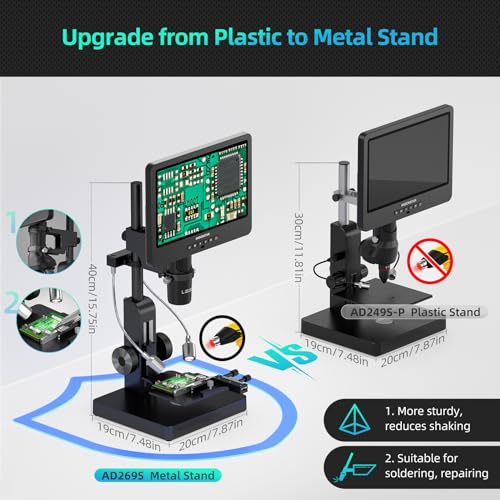 Andonstar AD269S 20X-5000X HDMI Digital Microscope with 10.1'' LCD Screen for Adults Kids, Home Lab Biological Microscope Kit with Slides, Full View for Coins, Windows Compatible - Image 3