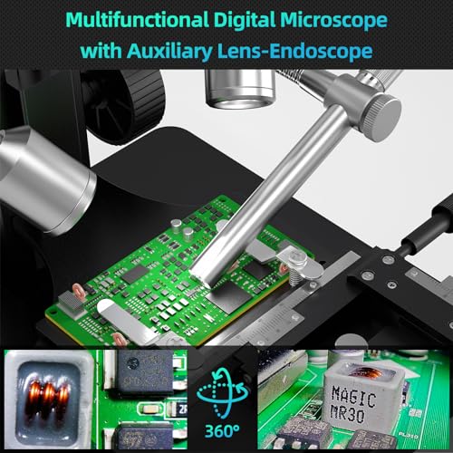 Andonstar AD269S 20X-5000X HDMI Digital Microscope with 10.1'' LCD Screen for Adults Kids, Home Lab Biological Microscope Kit with Slides, Full View for Coins, Windows Compatible - Image 4