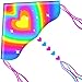 HONBO Delta Kite for Kids AdultsEasy to Fly Kites for Kids Ages 48 Wonderful Single Line Beach Kites for Adults Gaint Kite Handle and Line Included Heart - Image 3
