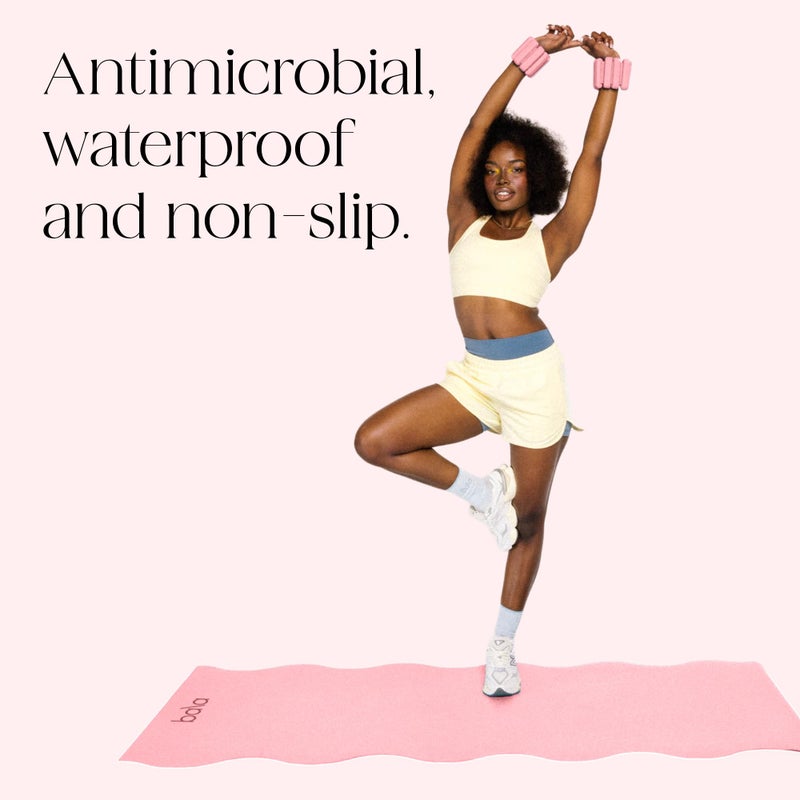 Bala Yoga Mat for Home Gym, 5mm (Blush) - Non Slip Exercise Mat for Home Workout, Stretching, Pilates, Aerobics & Floor & Fitness Work Out - Indoor Exercising Mat - Image 3