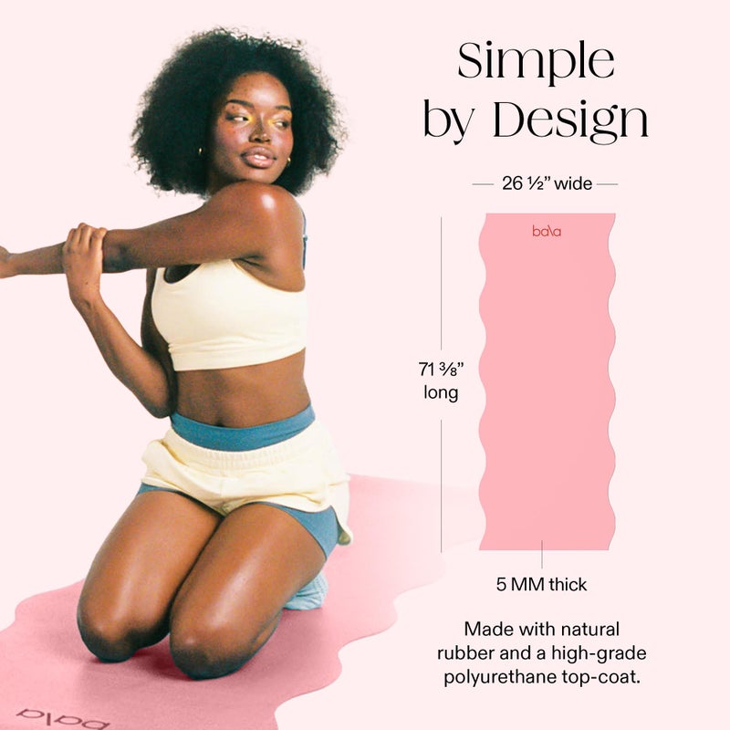 Bala Yoga Mat for Home Gym, 5mm (Blush) - Non Slip Exercise Mat for Home Workout, Stretching, Pilates, Aerobics & Floor & Fitness Work Out - Indoor Exercising Mat - Image 5