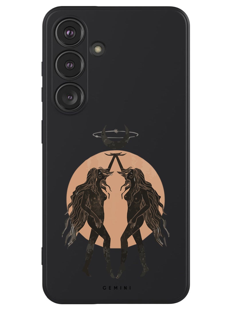 Theodor Protective Slim Fit Case Liquid Silicone Cover with Full Body Protection Anti-Scratch Shockproof Case For Samsung Galaxy S24 Plus (Black) - Gemini - Image 1