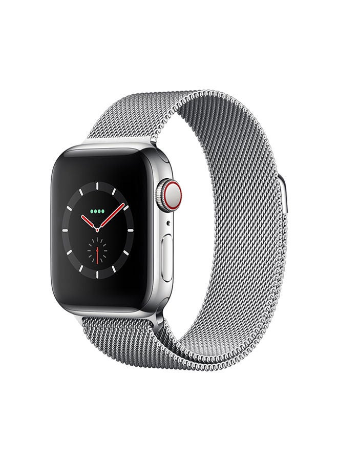 إسكدنيا سوار ساعة ميلانيز لوب مزود بمشبكٍ مغناطيسيّ لساعة أبل . فضي - Image 1