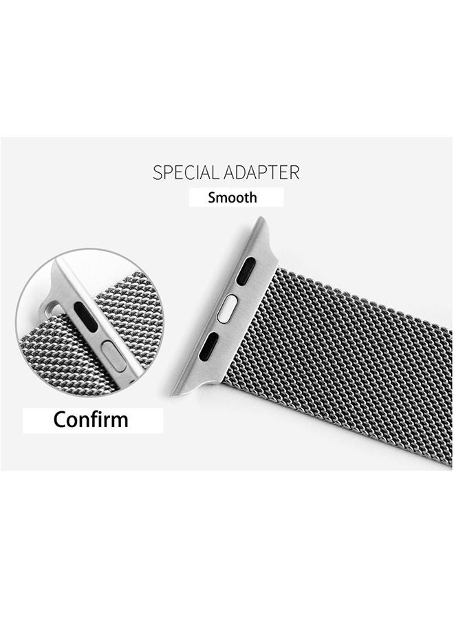 إسكدنيا سوار ساعة ميلانيز لوب مزود بمشبكٍ مغناطيسيّ لساعة أبل . فضي - Image 2