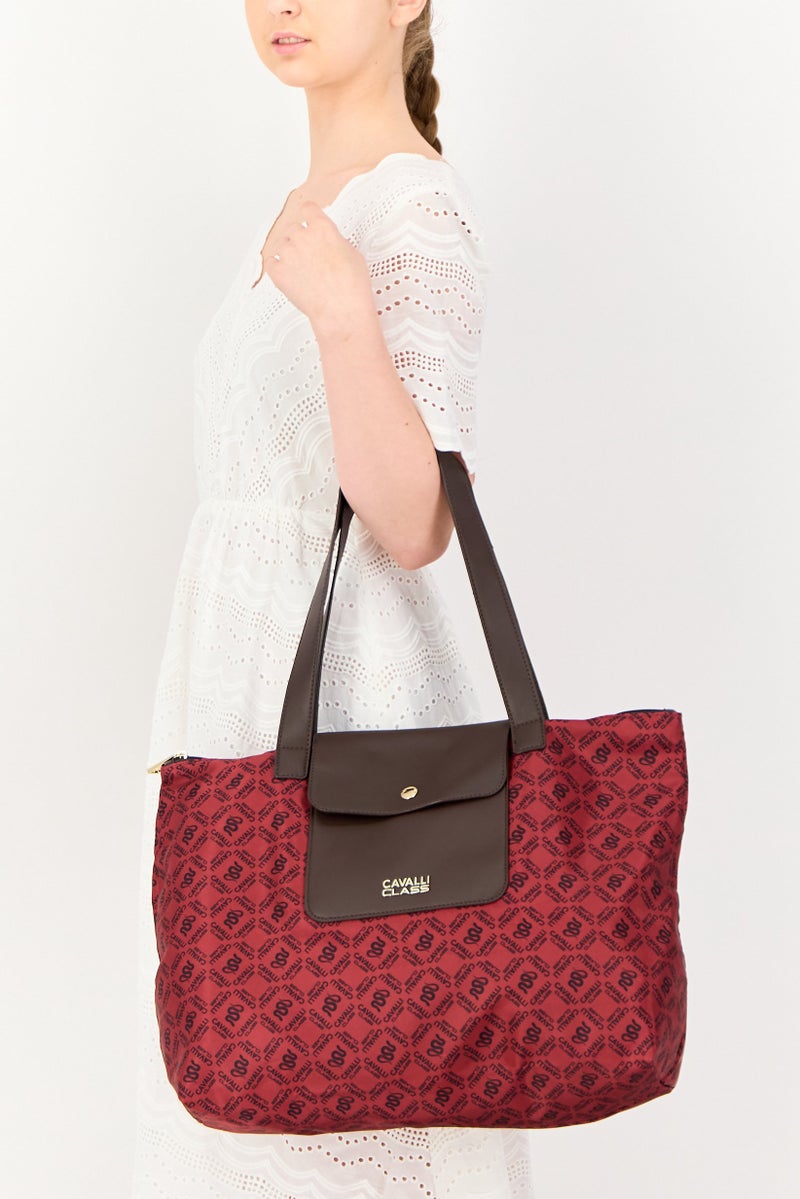 Cavalli Class Women Brand Logo Tote Bag, Multicolor - Image 5