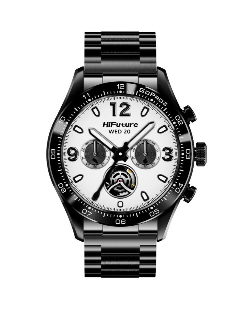 HiFuture GO PRO2 Smart Watch – 1.32" AMOLED Display, Wireless Calling, Dual Core CPU, Powered by Syntra AI, 1ATM Waterproof, Stainless Steel Body, Up to 10 Days Battery Life - Image 1