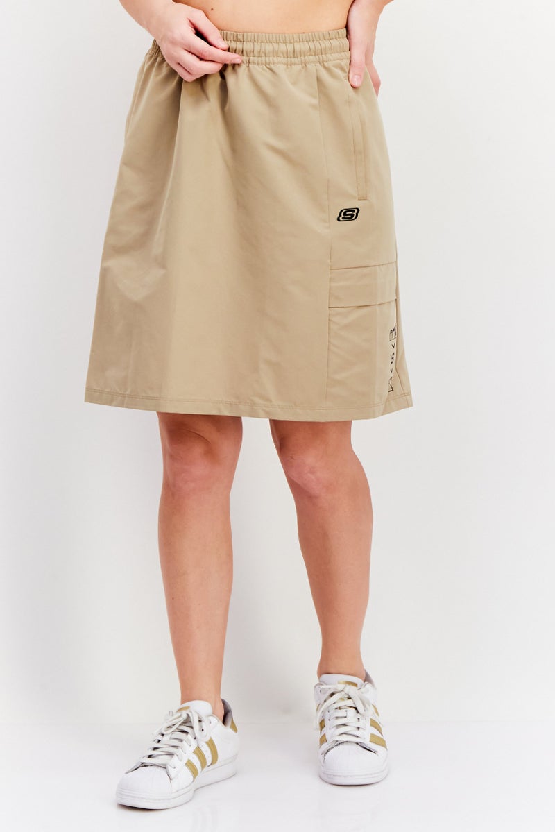 SKECHERS Women Sportswear Fit Training Skirt, Tan - Image 1