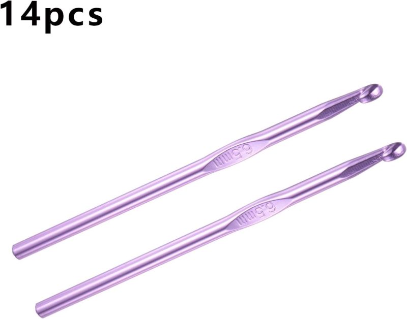 Aluminum Crochet Hooks: 1 Purple Bulk Set - Beginner Friendly Crochet Hooks for Yarn Knitting Craft - Image 3