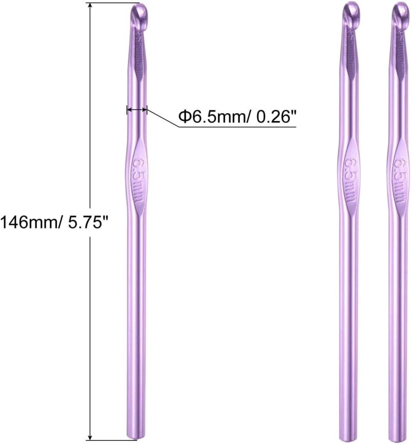 Aluminum Crochet Hooks: 1 Purple Bulk Set - Beginner Friendly Crochet Hooks for Yarn Knitting Craft - Image 2
