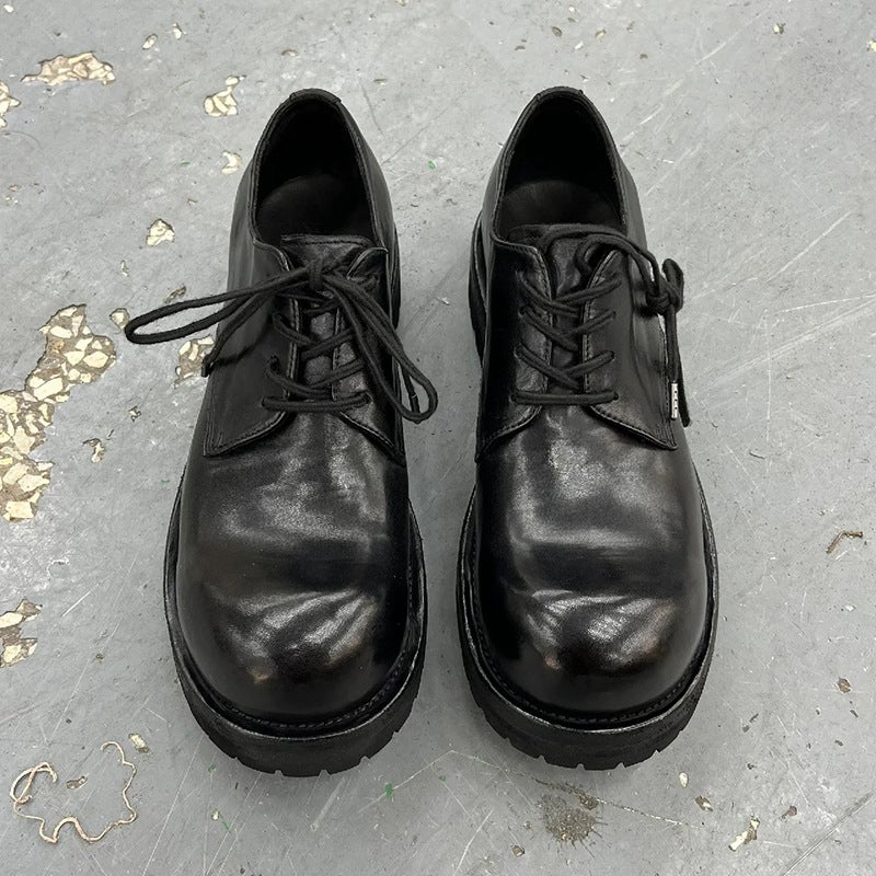 Goodyear Handmade Genuine Leather Bottom Horse Leather Washed Old Catwalk Men And Women Couple Shoes Style Casual Leather Shoes - Image 4