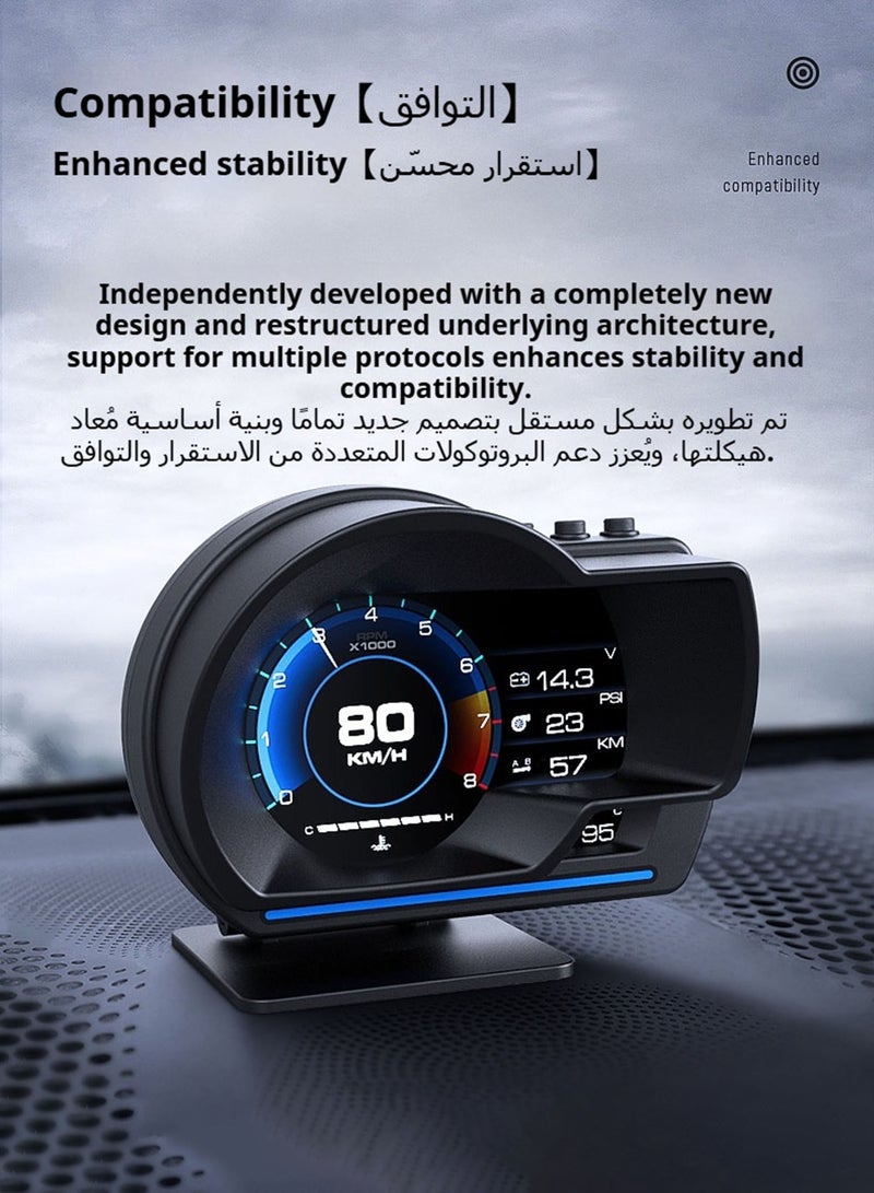 عداد السرعة بشاشة عرض أمامية عالية الدقة للسيارة - Image 4