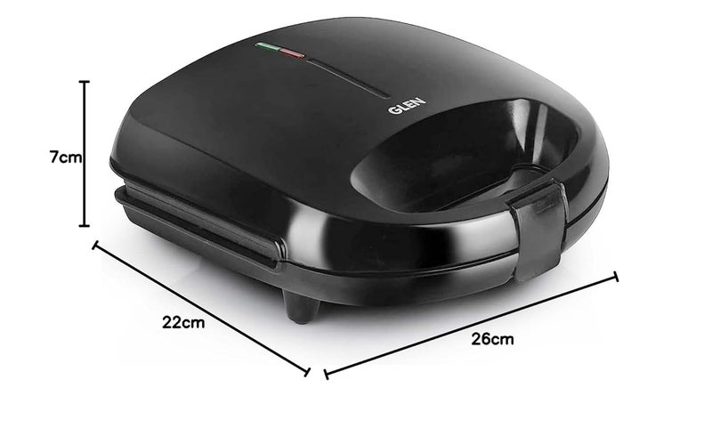 GLEN Electric Sandwich Maker Grill and Toast with Non Stick Coating Plates, 750W Black (3024BGRILL) 2 Years Warranty - Image 5