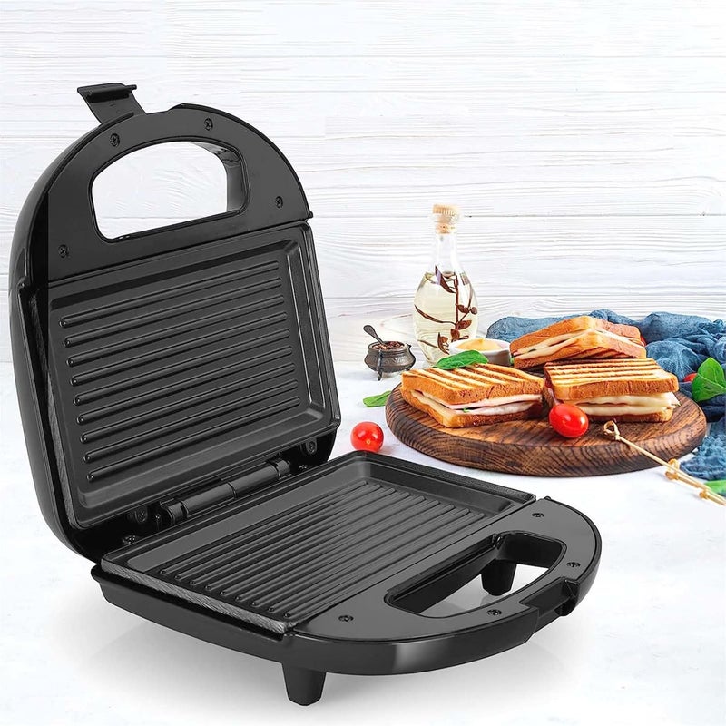 GLEN Electric Sandwich Maker Grill and Toast with Non Stick Coating Plates, 750W Black (3024BGRILL) 2 Years Warranty - Image 1