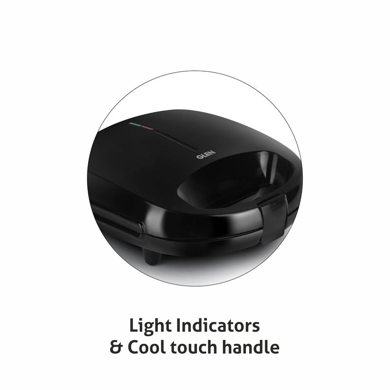 GLEN Electric Sandwich Maker Grill and Toast with Non Stick Coating Plates, 750W Black (3024BGRILL) 2 Years Warranty - Image 4