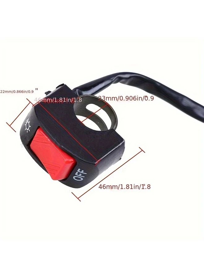 Red Motorcycle Handlebar Switch Control Button for Headlight and Signal Lamp - Image 3