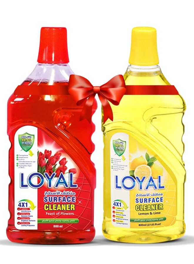 loyal Surface Cleaner 2x800mlL Lemon & Lime + Feast of Flowers