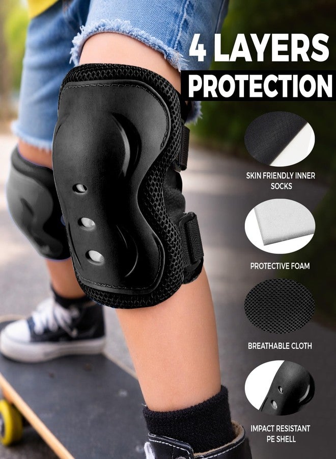 Jaspo Skate Mate Protective Skating Kit for Kids - Helmet with Adjuster, Knee Elbow Pads & Wrist Guards, Safety Gear Set for Skating, Cycling & Skateboarding (Black, Large) - Image 4