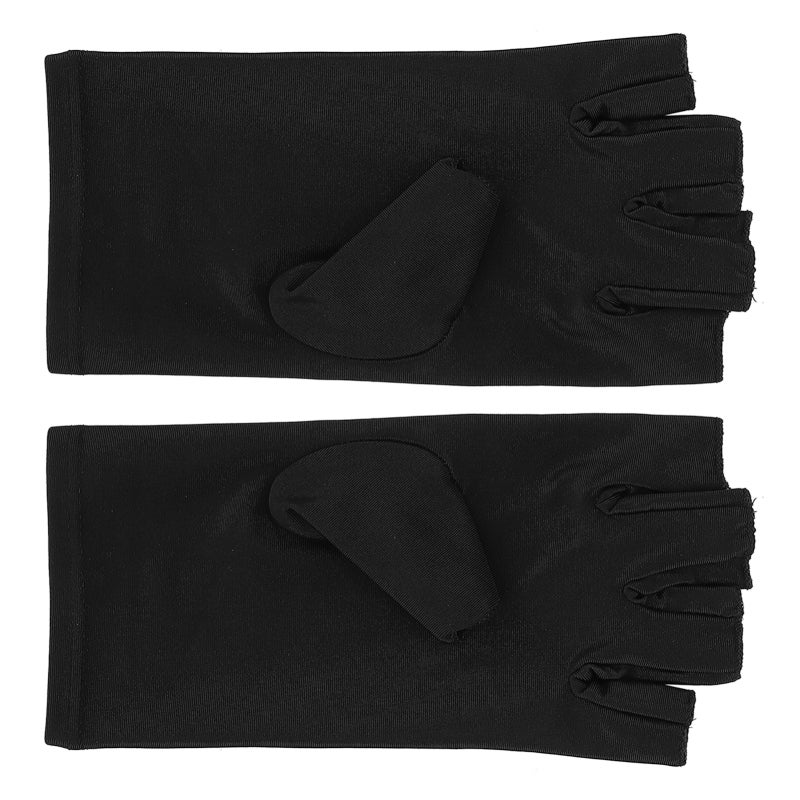 UV Light Protection Gloves Black Premium Fiber Cotton Fingerless Design - Lightweight Easy To Store Professional Manicure Gloves for Nail Salon Home Outdoor Activities - Image 3