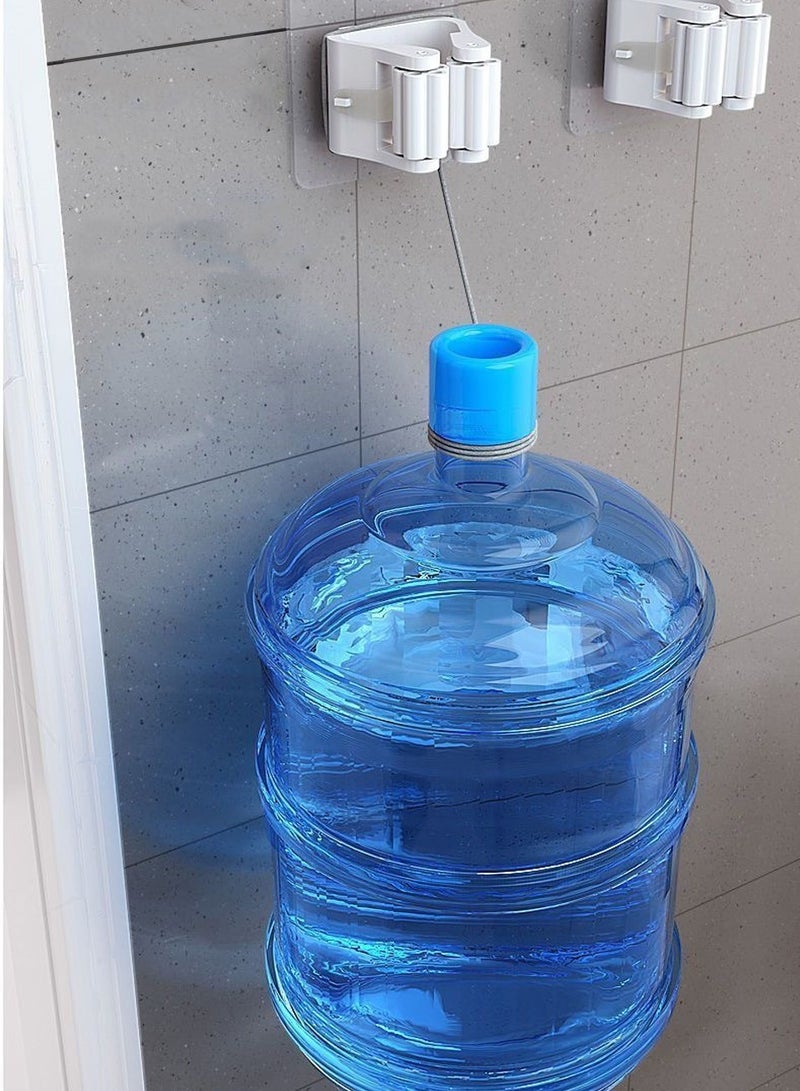 Captaintech 6-Pack Wall Mounted Mop Holder, No-Drill Installation, Heavy-Duty Adhesive for Mops, Brooms, and Cleaning Tools, Ideal for Kitchen and Bathroom - Image 4