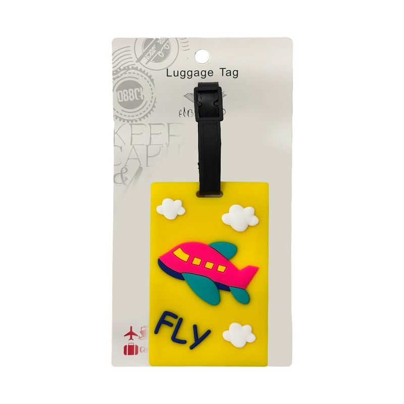 Eitheo بطاقات أمتعة للأطفال بطاقات أمتعة مع اسم وعنوان | بطاقات أمتعة سيليكون للحقائب، بطاقات لتحديد الحقائب/حقائب المدرسة ملونة متعددة (طيران) - Image 4
