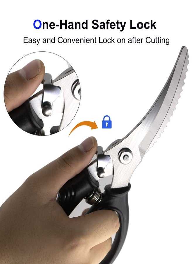 TooWoom Kitchen Shears, [Easier Spatchcock] Heavy Duty Kitchen Scissors, All Purpose for Food Turkey Fish Meat Chicken Bone Cutting, Ultra Sharp Poultry Shears for Cooking, Barbecue, Dishwasher Safe - Image 5