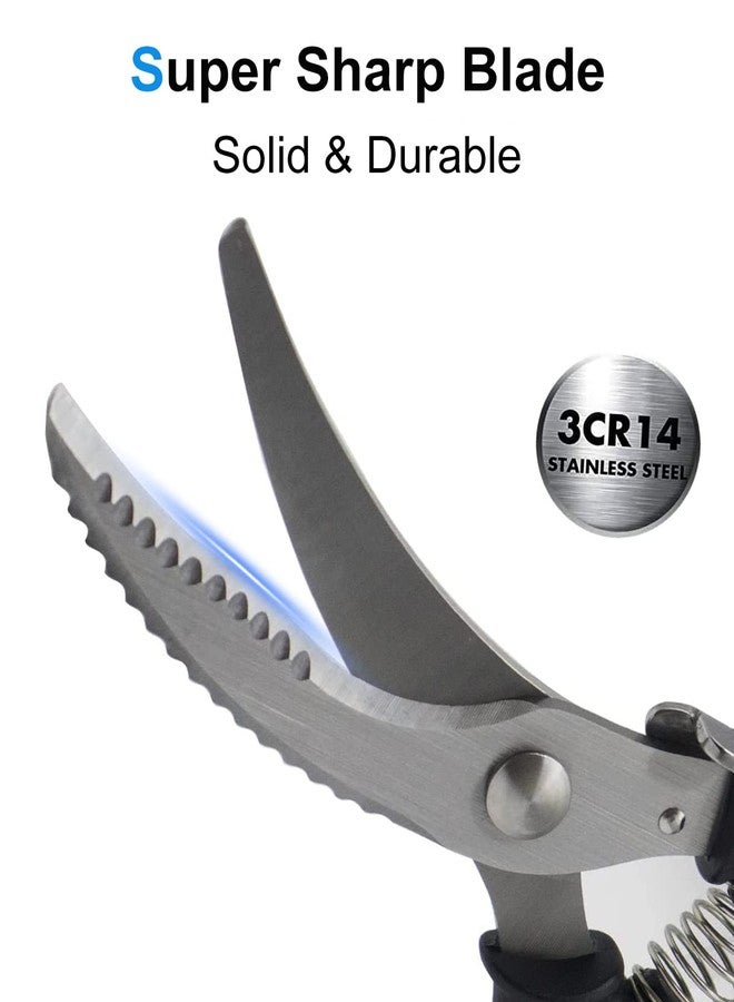 TooWoom Kitchen Shears, [Easier Spatchcock] Heavy Duty Kitchen Scissors, All Purpose for Food Turkey Fish Meat Chicken Bone Cutting, Ultra Sharp Poultry Shears for Cooking, Barbecue, Dishwasher Safe - Image 2