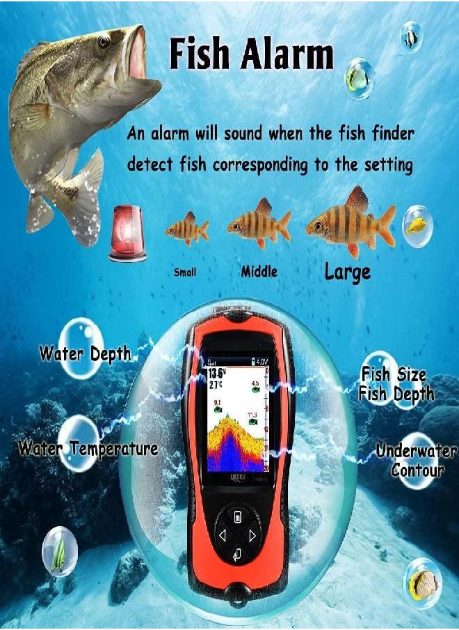 Lucky - Portable Fish Finder Handheld Kayak Fish Finders Wired Fish Depth Finder Sonar Sensor Transducer For Boat Fishing Sea Fishing - Image 1