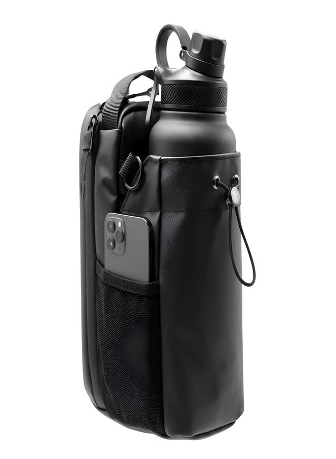 QZEMEL Magnetic Gym Water Bottle Holder Bag, Strong Magnet Gym Organizer with Phone Pocket & Towel Storage, Fits 64oz Bottle, Attaches to Squat Rack, Workout Accessories Bag for Men Women - Image 1