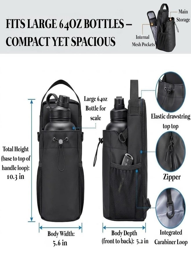 QZEMEL Magnetic Gym Water Bottle Holder Bag, Strong Magnet Gym Organizer with Phone Pocket & Towel Storage, Fits 64oz Bottle, Attaches to Squat Rack, Workout Accessories Bag for Men Women - Image 2