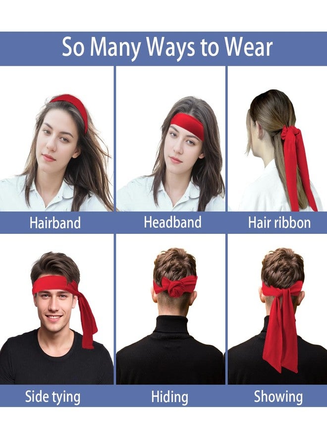 SRLLBBY Sport Tie Headbands Tennis Head Tie for Men Women Sports Fans Ninja Soccer Basketball Teams Head Ties Halloween (Red) - Image 5