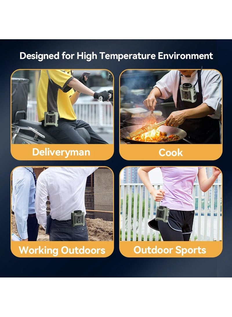 ارواق مروحة خصر محمولة خارجية بقدرة 20000 مللي أمبير في الساعة، مروحة رقبة معلقة، رياح قوية مع إضاءة LED لبنك الطاقة للعمل الرياضي في الهواء الطلق - Image 5