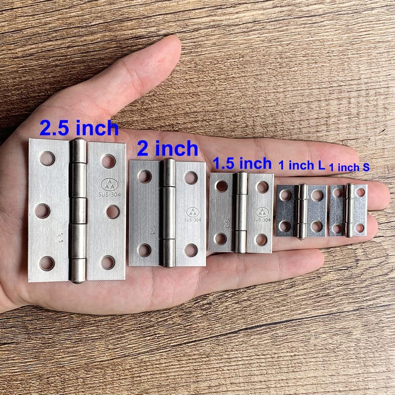 Adiyer 10Pcs 304 Stainless Steel 1-Inch Folding Butt Hinges Small Hinges Mini Door Hinges For Case Wooden Jewelry Box Lid Crafts (25Mm X 24.5Mm X 1Mm) - Image 5