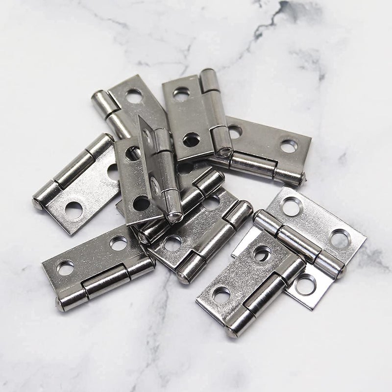 Adiyer 10Pcs 304 Stainless Steel 1-Inch Folding Butt Hinges Small Hinges Mini Door Hinges For Case Wooden Jewelry Box Lid Crafts (25Mm X 24.5Mm X 1Mm) - Image 3