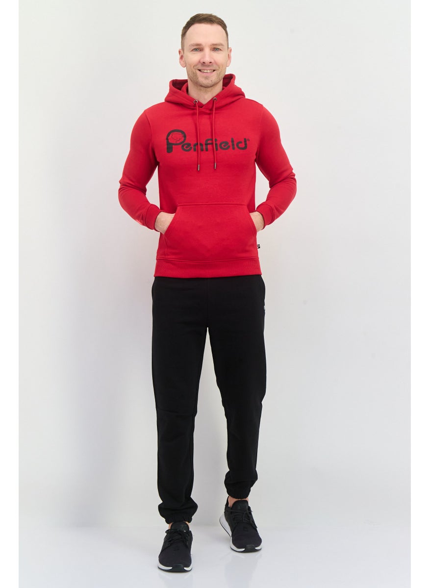 Penfield Men Hooded Brand Logo Long Sleeves Hoodies, Red  - Image 3