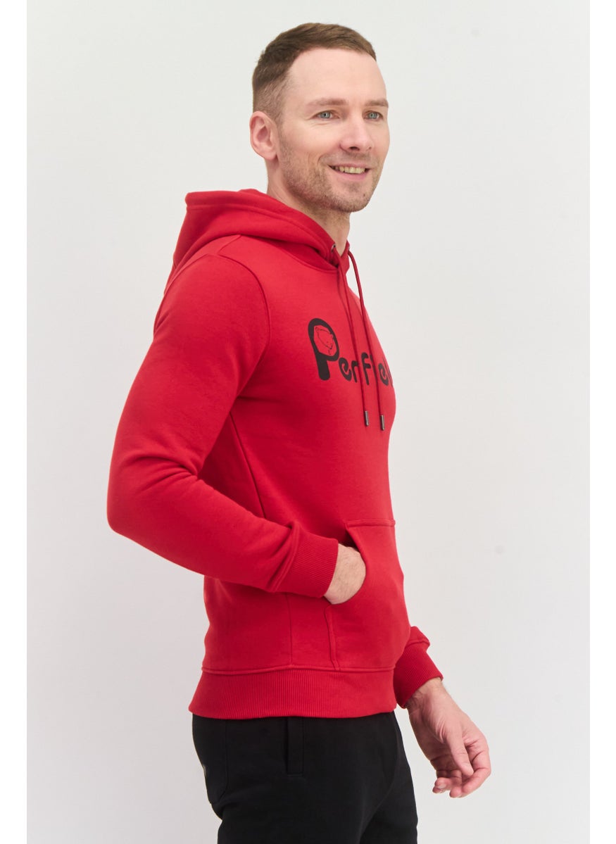 Penfield Men Hooded Brand Logo Long Sleeves Hoodies, Red  - Image 2