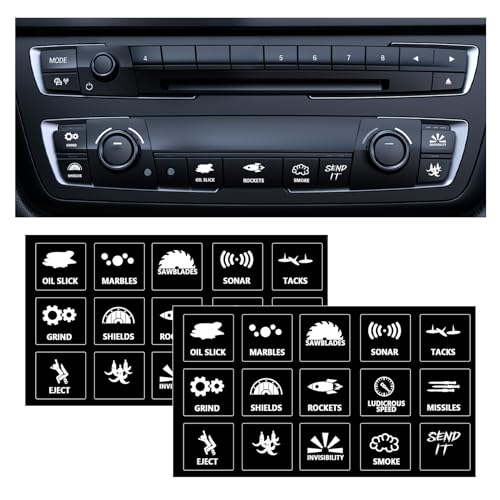 Dickno 2PCS Car Sticker and Decals Novelty for Car or Truck Unused Buttons Funny Automotive Label Dash Button Switch Control Vehicle Interior Decor Accessories - Image 1