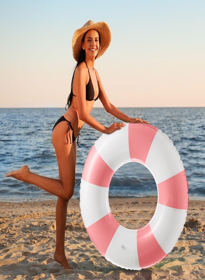 Arrowbash 1 Pcs Jumbo Inflatable Pool Float 47.24 Inch Floaties Tubes Classic Striped Pool Rings for Adult Inflatable Inner Tube for Swimming Beach - Image 5