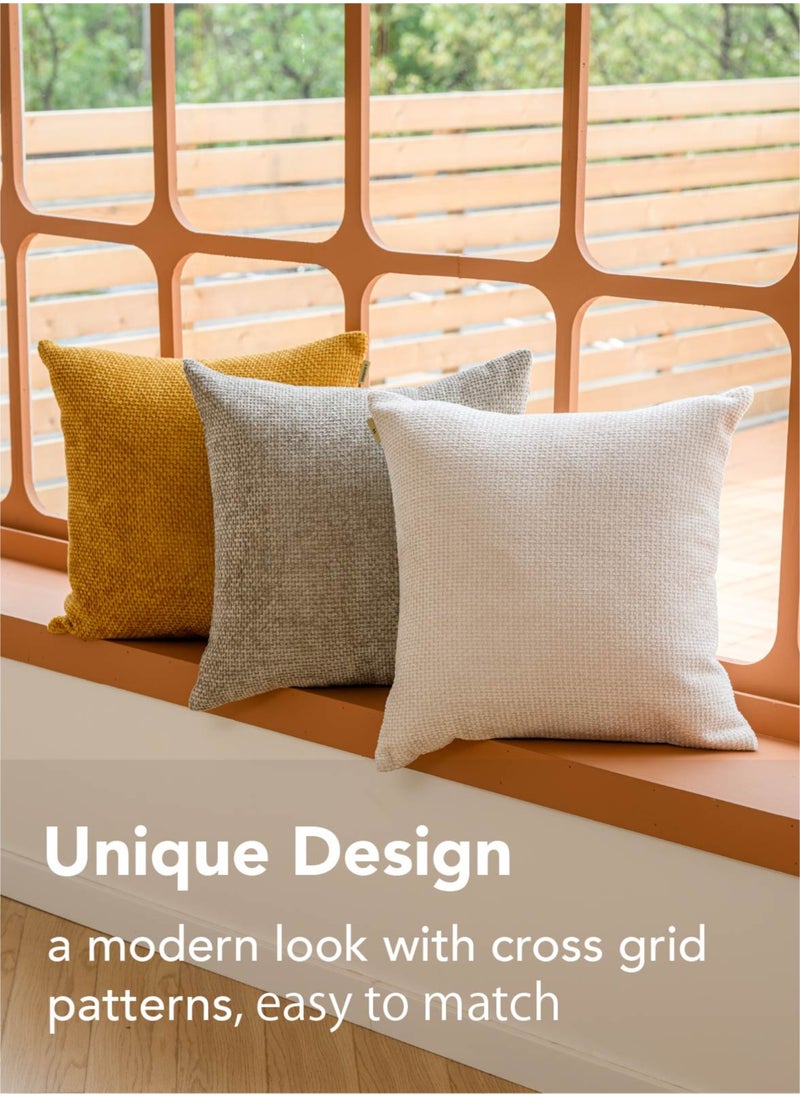 Generic Off White Chenille Cushion Cover Throw Pillow Covers Pack of 2 Modern Decorative Throw Pillow Covers Farmhouse Cross Throw Pillow Covers  - Image 4