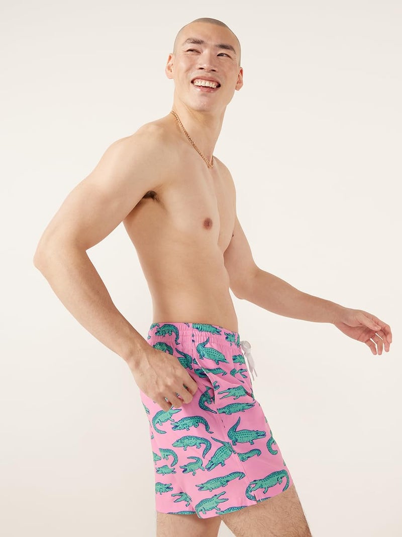 Chubbies Mens Swim Trunks â€“ Mens Swim Shorts with 4-Way Stretch, 7â€ Beach Shorts with Elastic Waist, Drawstring, Mesh Lining, UPF 50+, Pink,Green, L - Image 5