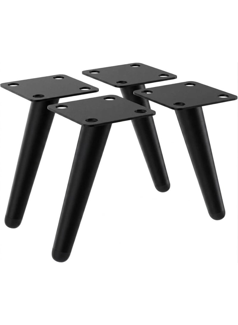 4 Sofa, Wardrobe, Cabinet, Nightstand, and Vanity Furniture Legs, 10 cm Height, Matte Black, with Mounting Screws. - Image 1