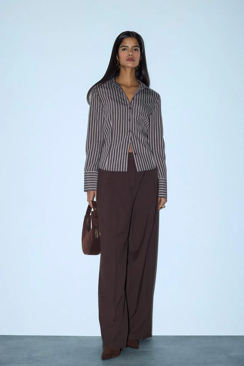 ديفاكتو Straight Fit High Waist Trousers