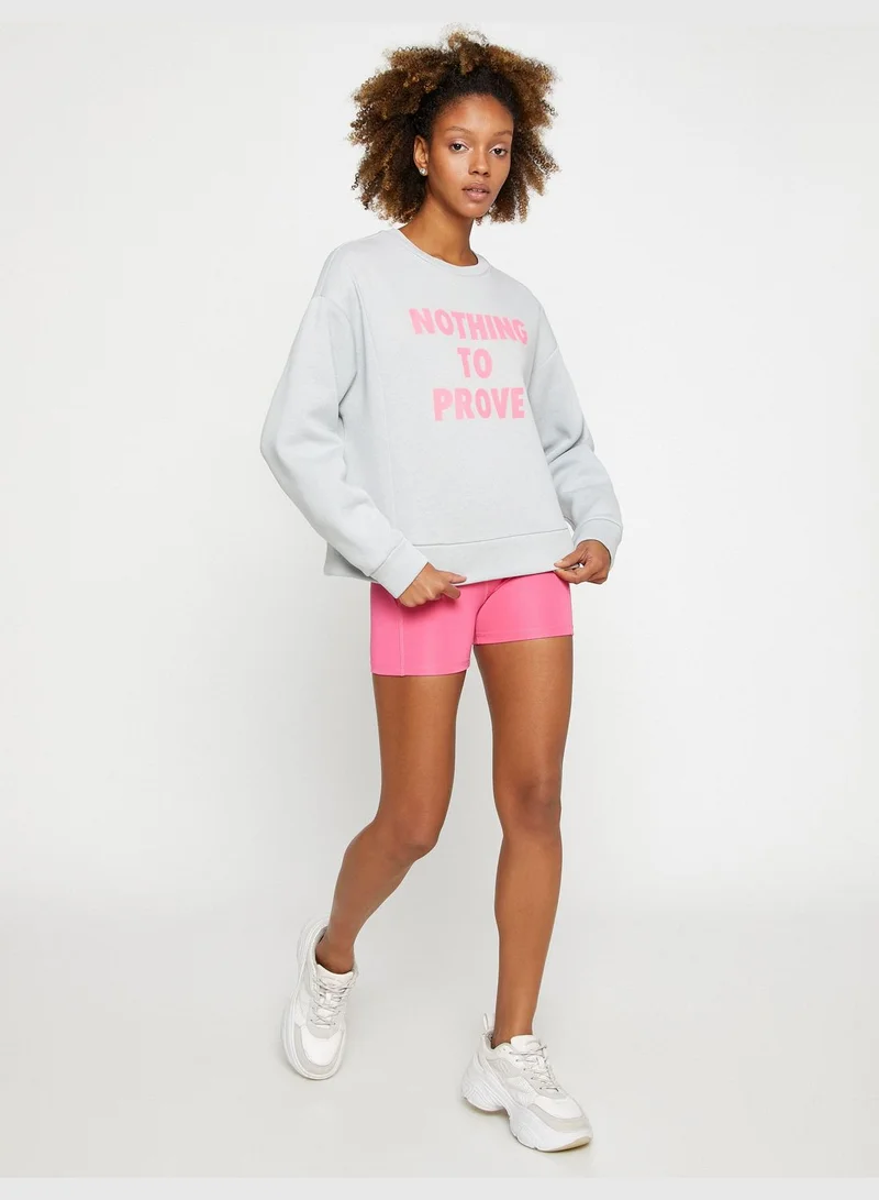 KOTON Slogan Printed Cotton Rich Sport Sweatshirt